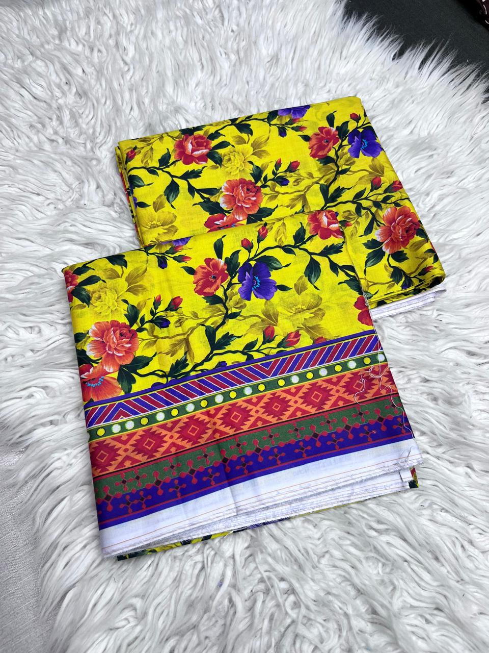 2Pc Cotton Allover Unstitched Suit