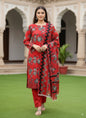 3Pc Linen Allover Unstitched Suit