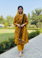 3Pc Linen Allover Unstitched Suit