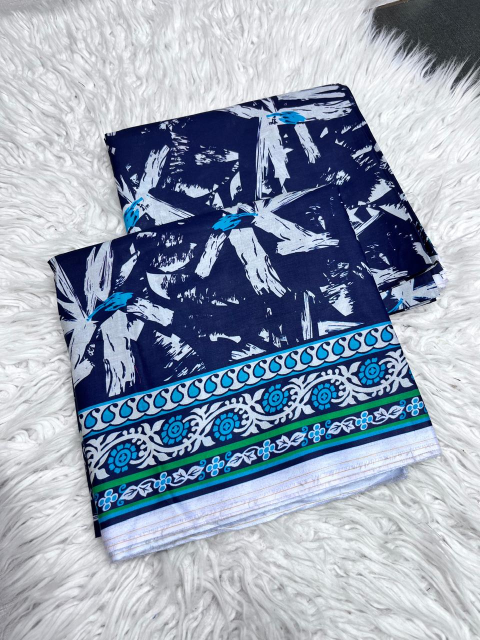 2Pc Cotton Allover Unstitched Suit